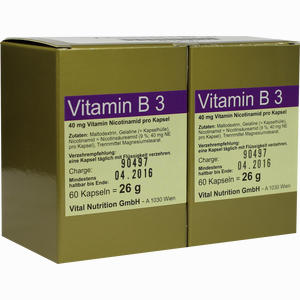 Vitamin B3 Kapseln Vital Nutrition GmbH 120 Stück - ab 21,58 €