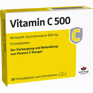 Vitamin C 500 Filmtabletten  20 Stück Vitamin C 500 Filmtabletten  20 Stück