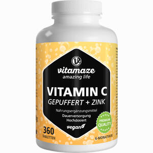Vitamin C Gepuffert 1000 Mg Hochdosiert + Zink 360 Stück - ab 18,26 &euro;