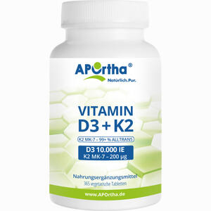 Vitamin D3 10.000 Ie + Natto K2 200 Ug Tabletten 365 Stück - ab 22,20 €