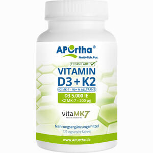 Vitamin D3 5.000 Ie + Vitamin K2 Vitamk7 Kapseln 120 Stück - ab 20,11 €