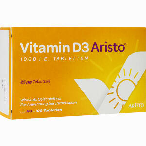 Vitamin D3 Aristo 1000 I. E. Tabletten 100 Stück - ab 4,13 &euro;