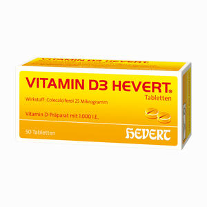 Abbildung von Vitamin D3 Hevert Tabletten 50 Stück Abbildung von Vitamin D3 Hevert Tabletten 50 Stück