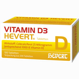 Vitamin D3- Hevert Tabletten 200 Stück - ab 0,00 €
