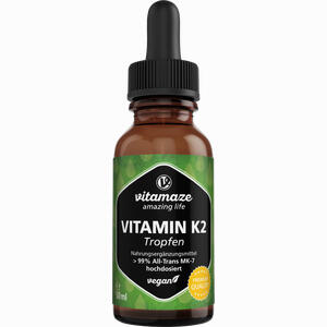 Vitamin K2 Mk7 Hochdosiert Tropfen Vegan  50 ml - ab 20,39 €