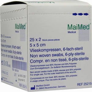 Vlieskompressen 5x5cm 6- Fach Steril  25 x 2 Stück - ab 2,95 €