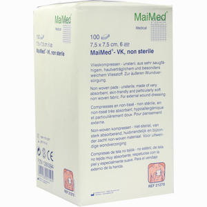 Vlieskompressen 7.5x7.5cm 6- Fach Unsteril  100 Stück - ab 1,89 €