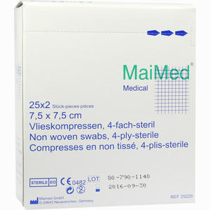 Vlieskompressen 7. 5x7. 5ste 25 Stück - ab 1,75 €