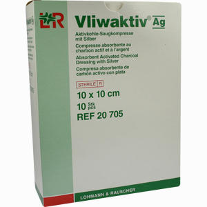 Vliwaktiv Ag 10x10cm Aktivkohle Saugkompresse mit Silber Kompressen Lohmann & Rauscher 10 Stück - ab 41,49 €
