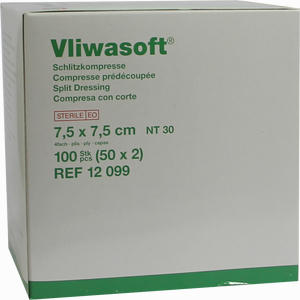 Vliwasoft Schlitzkompresse 7.5x7.5cm Kompressen 50 x 2 Stück - ab 11,19 €