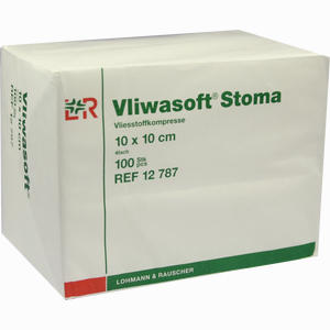 Vliwasoft Stoma Vliesstoff- Kompresse 4- Fach Steril 10x10cm Kompressen 100 Stück - ab 10,54 €