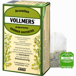 Vollmers Präparierter Grüner Hafertee Filterbeutel 15 Stück - ab 2,36 €