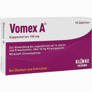 Vomex A 150mg Zäpfchen 10 Stück Vomex A 150mg Zäpfchen 10 Stück