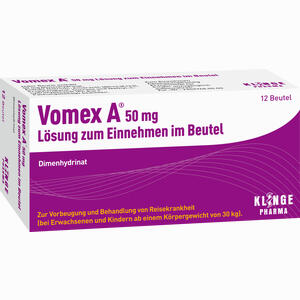 Vomex A 50 Mg Lösung Zum Einnehmen im Beutel  12 Stück - ab 7,89 €