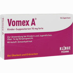 Vomex A Kinder- Suppositorien - 70mg Forte Kinder- Zäpfchen 10 Stück - ab 3,41 €