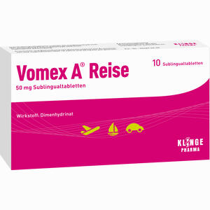 Vomex A Reise 50 Mg Sublingualtabletten  10 Stück Vomex A Reise 50 Mg Sublingualtabletten  10 Stück