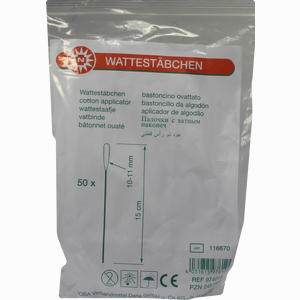 Wattestaebchen 10- 11mm Pla 50 Stück - ab 4,78 €
