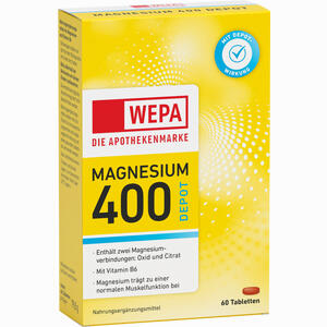 Wepa Magnesium 400 Depot + B6 60 Stück - ab 8,39 &euro;