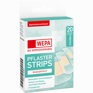 Wepa Pflaster Strips Wasserfest 3 Größen  20 Stück - ab 2,30 €