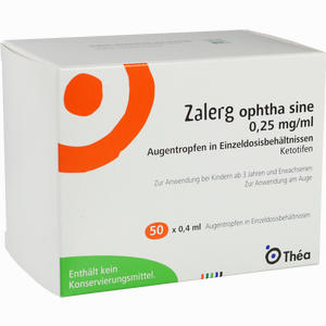 Zalerg Ophtha Sine Einzeldosispipetten EurimPharm Arzneimittel GmbH 50 Stück