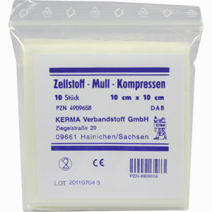 Zellstoff Mullkompressen 10cmx10cm Unsteril  10 Stück - ab 1,54 €