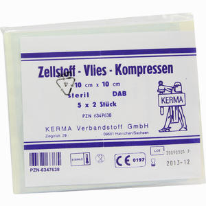 Zellstoff Vlies- Kompressen 10cmx10cm Steril  5 x 2 Stück - ab 4,27 €