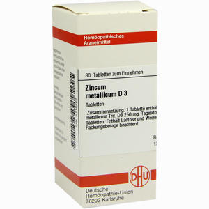 Zincum Metallicum D3 Tabletten 80 Stück - ab 7,85 €