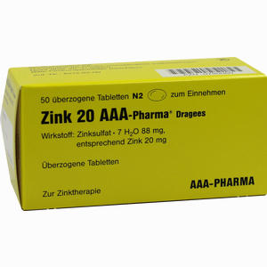 Zink 20 Aaa- Pharma Dragees  50 Stück - ab 8,69 €