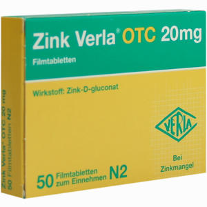 Zink Verla Otc 20mg Filmtabletten 50 Stück - ab 10,03 €