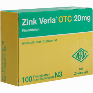 Zink Verla Otc 20mg Filmtabletten 100 Stück - ab 17,06 €